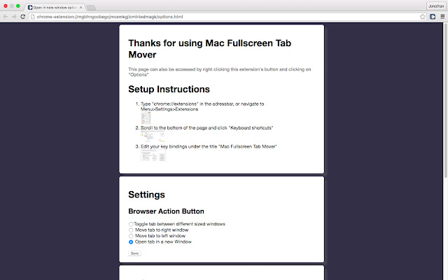Mac Fullscreen Tab Mover from Chrome web store to be run with OffiDocs Chromium online Mac Fullscreen Tab Mover from Chrome web store to be run with OffiDocs Chromium online