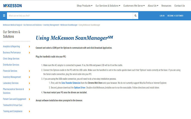 McKesson ScanManager℠ Browser Extension from Chrome web store to be run with OffiDocs Chromium online McKesson ScanManager℠ Browser Extension from Chrome web store to be run with OffiDocs Chromium online