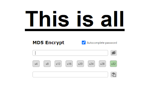MD5 Encrypt from Chrome web store to be run with OffiDocs Chromium online MD5 Encrypt from Chrome web store to be run with OffiDocs Chromium online