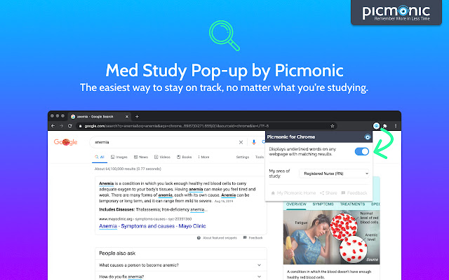 Med Study Pop up by Picmonic from Chrome web store to be run with OffiDocs Chromium online Med Study Pop up by Picmonic from Chrome web store to be run with OffiDocs Chromium online