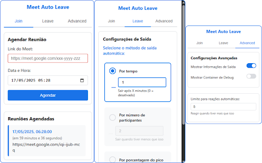 Meet Auto Leave from Chrome web store to be run with OffiDocs Chromium online Meet Auto Leave from Chrome web store to be run with OffiDocs Chromium online
