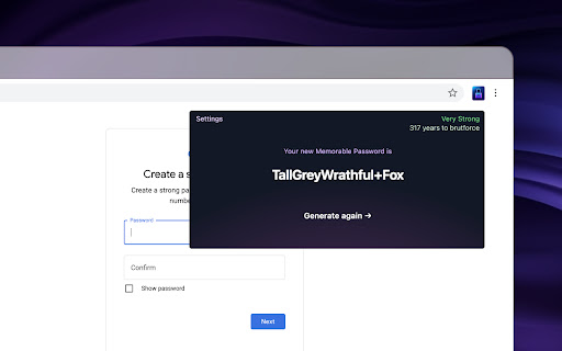 Memorable Password Generator from Chrome web store to be run with OffiDocs Chromium online Memorable Password Generator from Chrome web store to be run with OffiDocs Chromium online