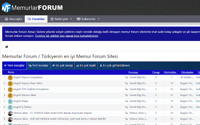 Memurlar Forum from Chrome web store to be run with OffiDocs Chromium online Memurlar Forum from Chrome web store to be run with OffiDocs Chromium online