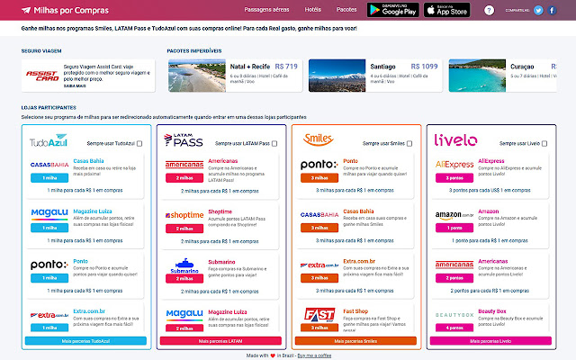 Milhas Por Compras from Chrome web store to be run with OffiDocs Chromium online Milhas Por Compras from Chrome web store to be run with OffiDocs Chromium online
