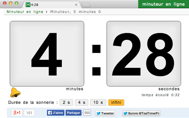 Minuteur from Chrome web store to be run with OffiDocs Chromium online Minuteur from Chrome web store to be run with OffiDocs Chromium online