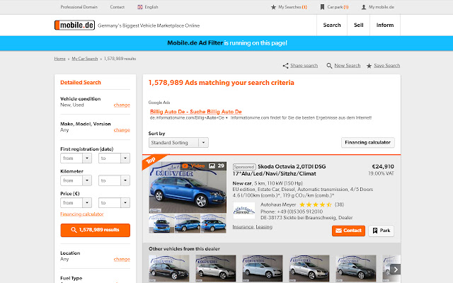 Mobile.de Ad Filter from Chrome web store to be run with OffiDocs Chromium online Mobile.de Ad Filter from Chrome web store to be run with OffiDocs Chromium online