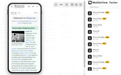 Mobile View Tester: Responsive Web Design Tool from Chrome web store to be run with OffiDocs Chromium online Mobile View Tester: Responsive Web Design Tool from Chrome web store to be run with OffiDocs Chromium online