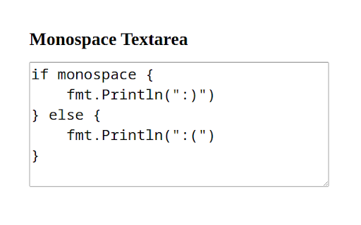 Monospace Textarea from Chrome web store to be run with OffiDocs Chromium online Monospace Textarea from Chrome web store to be run with OffiDocs Chromium online