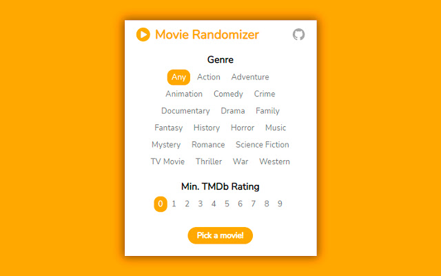 Movie Randomizer from Chrome web store to be run with OffiDocs Chromium online Movie Randomizer from Chrome web store to be run with OffiDocs Chromium online