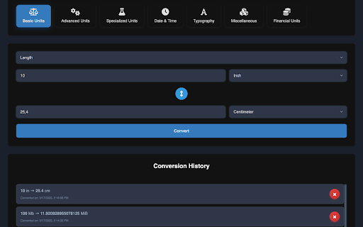 Multi Unit Converter from Chrome web store to be run with OffiDocs Chromium online Multi Unit Converter from Chrome web store to be run with OffiDocs Chromium online