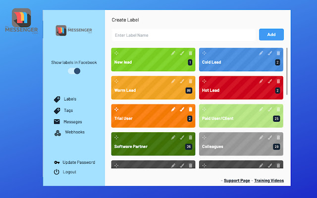 My Messenger CRM from Chrome web store to be run with OffiDocs Chromium online My Messenger CRM from Chrome web store to be run with OffiDocs Chromium online