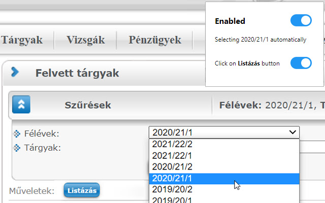 Neptun current semester from Chrome web store to be run with OffiDocs Chromium online Neptun current semester from Chrome web store to be run with OffiDocs Chromium online