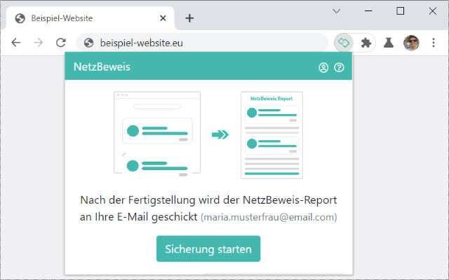 NetzBeweis from Chrome web store to be run with OffiDocs Chromium online NetzBeweis from Chrome web store to be run with OffiDocs Chromium online
