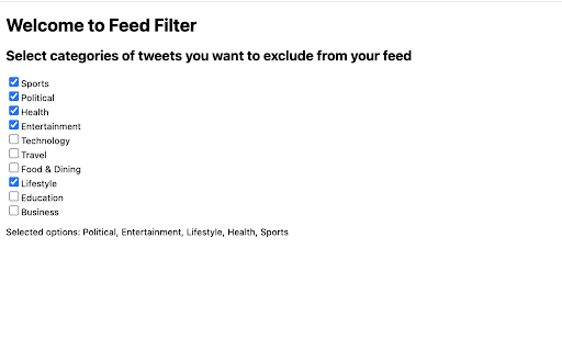 News feed filter from Chrome web store to be run with OffiDocs Chromium online News feed filter from Chrome web store to be run with OffiDocs Chromium online