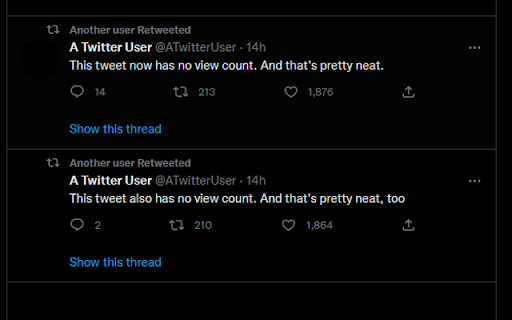 No Tweet Views from Chrome web store to be run with OffiDocs Chromium online No Tweet Views from Chrome web store to be run with OffiDocs Chromium online