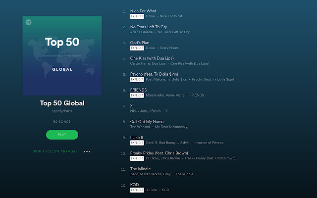 Numberfy (Numbers in Spotify) from Chrome web store to be run with OffiDocs Chromium online Numberfy (Numbers in Spotify) from Chrome web store to be run with OffiDocs Chromium online