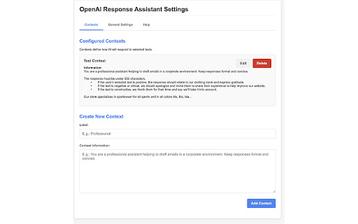 OpenAI Response Assistant from Chrome web store to be run with OffiDocs Chromium online OpenAI Response Assistant from Chrome web store to be run with OffiDocs Chromium online