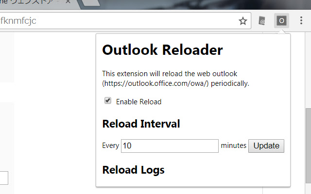 Outlook Reloader from Chrome web store to be run with OffiDocs Chromium online Outlook Reloader from Chrome web store to be run with OffiDocs Chromium online