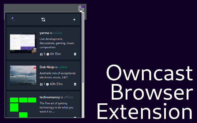 OwnCast Extension from Chrome web store to be run with OffiDocs Chromium online OwnCast Extension from Chrome web store to be run with OffiDocs Chromium online