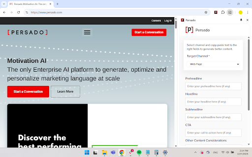 Persado from Chrome web store to be run with OffiDocs Chromium online Persado from Chrome web store to be run with OffiDocs Chromium online