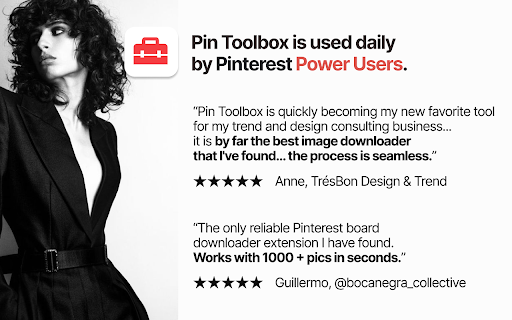 Pin Toolbox Pinterest Board Downloader from Chrome web store to be run with OffiDocs Chromium online Pin Toolbox Pinterest Board Downloader from Chrome web store to be run with OffiDocs Chromium online