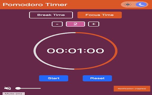 Pomodoro Productivity Timer Stay Focused, Stay Productive! from Chrome web store to be run with OffiDocs Chromium online Pomodoro Productivity Timer Stay Focused, Stay Productive! from Chrome web store to be run with OffiDocs Chromium online
