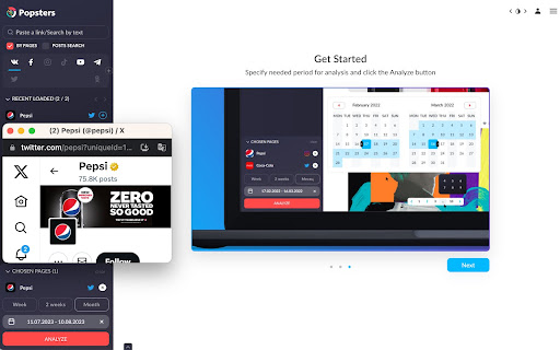 Popsters Addon for Twitter analysis from Chrome web store to be run with OffiDocs Chromium online Popsters Addon for Twitter analysis from Chrome web store to be run with OffiDocs Chromium online