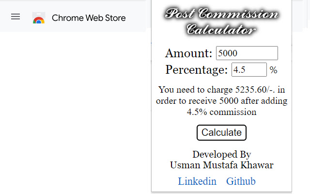 Post Commision/Tax Calculator from Chrome web store to be run with OffiDocs Chromium online Post Commision/Tax Calculator from Chrome web store to be run with OffiDocs Chromium online
