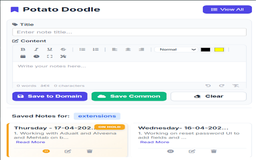 Potato Doodle – Sticky notes that remember where you left them. from Chrome web store to be run with OffiDocs Chromium online Potato Doodle – Sticky notes that remember where you left them. from Chrome web store to be run with OffiDocs Chromium online