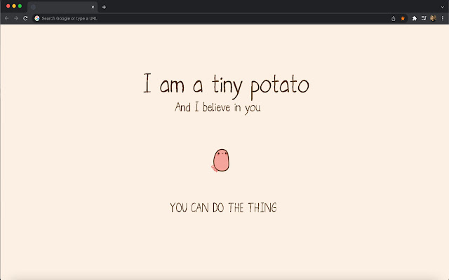 Potato Motivation New Tab from Chrome web store to be run with OffiDocs Chromium online Potato Motivation New Tab from Chrome web store to be run with OffiDocs Chromium online