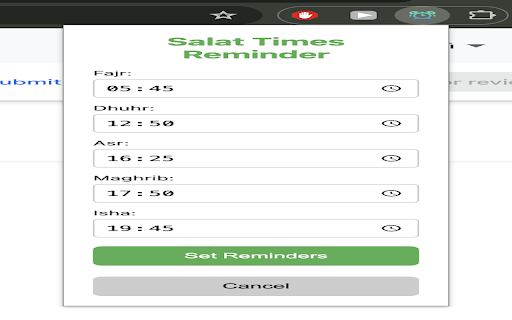 Prayer Times Reminder from Chrome web store to be run with OffiDocs Chromium online Prayer Times Reminder from Chrome web store to be run with OffiDocs Chromium online