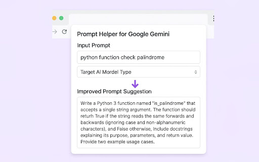 Prompt Helper for Google Gemini from Chrome web store to be run with OffiDocs Chromium online Prompt Helper for Google Gemini from Chrome web store to be run with OffiDocs Chromium online