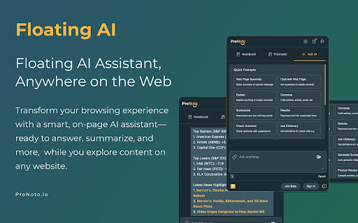 ProNoto: AI Notes, Teleprompter, AI Assistant, Screenshots from Chrome web store to be run with OffiDocs Chromium online ProNoto: AI Notes, Teleprompter, AI Assistant, Screenshots from Chrome web store to be run with OffiDocs Chromium online