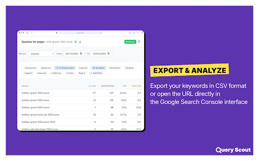 Query Scout | Access Google Search Console for SEO Anywhere from Chrome web store to be run with OffiDocs Chromium online Query Scout | Access Google Search Console for SEO Anywhere from Chrome web store to be run with OffiDocs Chromium online