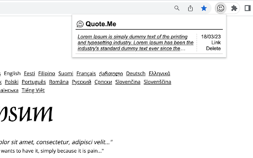 Quote.Me from Chrome web store to be run with OffiDocs Chromium online Quote.Me from Chrome web store to be run with OffiDocs Chromium online