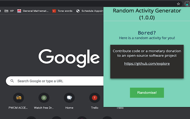 Random Activity Generator from Chrome web store to be run with OffiDocs Chromium online Random Activity Generator from Chrome web store to be run with OffiDocs Chromium online