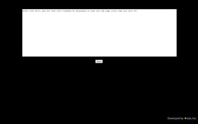 Random Text New Tab Page from Chrome web store to be run with OffiDocs Chromium online Random Text New Tab Page from Chrome web store to be run with OffiDocs Chromium online