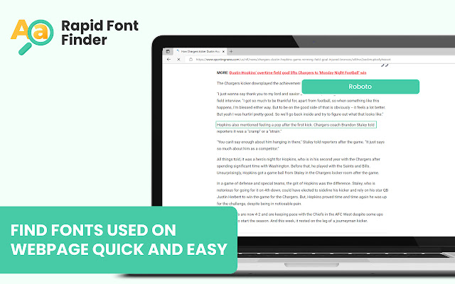 Rapid Font Finder from Chrome web store to be run with OffiDocs Chromium online Rapid Font Finder from Chrome web store to be run with OffiDocs Chromium online