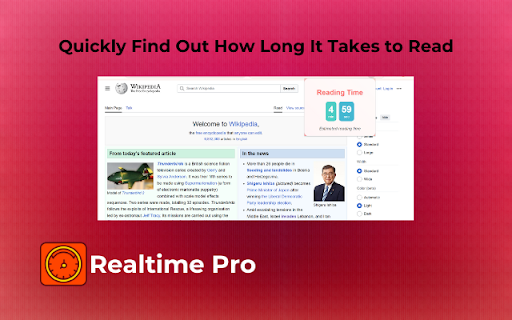 ReadTime Pro Quickly Find Out How Long It Takes to Read from Chrome web store to be run with OffiDocs Chromium online ReadTime Pro Quickly Find Out How Long It Takes to Read from Chrome web store to be run with OffiDocs Chromium online