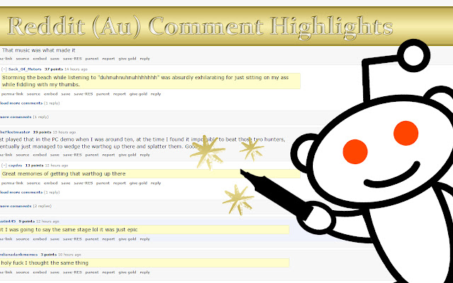 Reddit (Au) Comment Highlights from Chrome web store to be run with OffiDocs Chromium online Reddit (Au) Comment Highlights from Chrome web store to be run with OffiDocs Chromium online