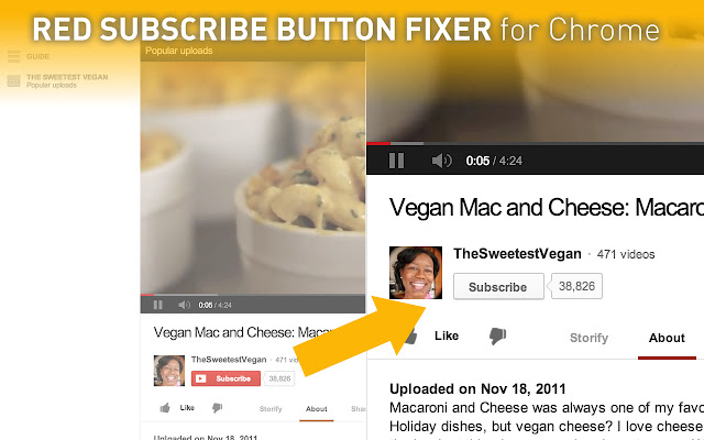 Red Subscribe Button Fixer from Chrome web store to be run with OffiDocs Chromium online Red Subscribe Button Fixer from Chrome web store to be run with OffiDocs Chromium online