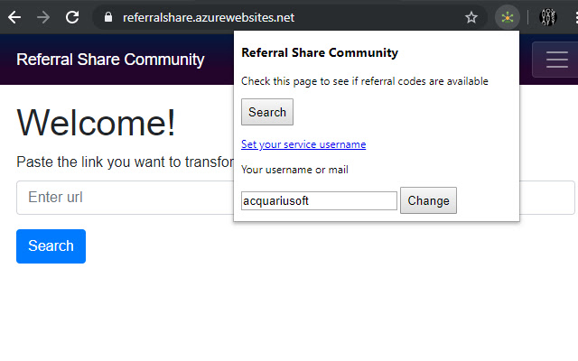 Referral Share Community from Chrome web store to be run with OffiDocs Chromium online Referral Share Community from Chrome web store to be run with OffiDocs Chromium online