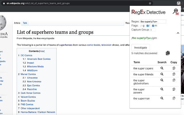 RegEx Detective from Chrome web store to be run with OffiDocs Chromium online RegEx Detective from Chrome web store to be run with OffiDocs Chromium online