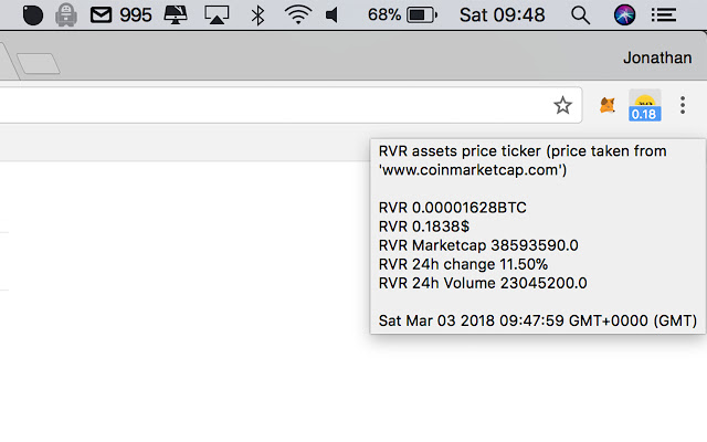 RevolutionVR (RVR) assets price ticker from Chrome web store to be run with OffiDocs Chromium online RevolutionVR (RVR) assets price ticker from Chrome web store to be run with OffiDocs Chromium online