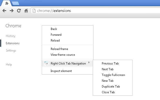 Right Click Tab Navigation from Chrome web store to be run with OffiDocs Chromium online Right Click Tab Navigation from Chrome web store to be run with OffiDocs Chromium online