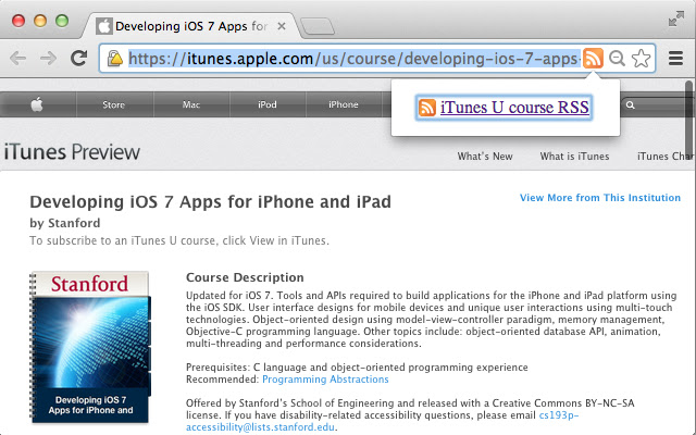 RSS links for iTunes U courses from Chrome web store to be run with OffiDocs Chromium online RSS links for iTunes U courses from Chrome web store to be run with OffiDocs Chromium online