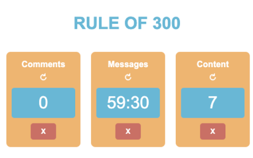 Rule of 300 Counter from Chrome web store to be run with OffiDocs Chromium online Rule of 300 Counter from Chrome web store to be run with OffiDocs Chromium online