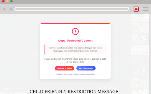 SafeTube from Chrome web store to be run with OffiDocs Chromium online SafeTube from Chrome web store to be run with OffiDocs Chromium online