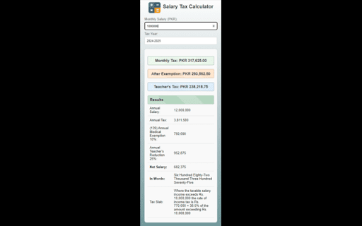 Salary Tax Calculator from Chrome web store to be run with OffiDocs Chromium online Salary Tax Calculator from Chrome web store to be run with OffiDocs Chromium online