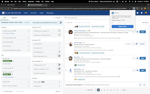 SalesNav Exporter from Chrome web store to be run with OffiDocs Chromium online SalesNav Exporter from Chrome web store to be run with OffiDocs Chromium online